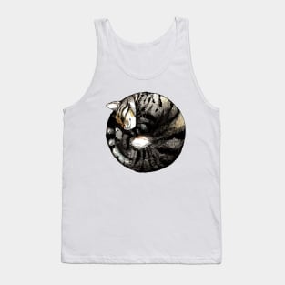 Tranquil Cat Sleeps in a Circle Tank Top